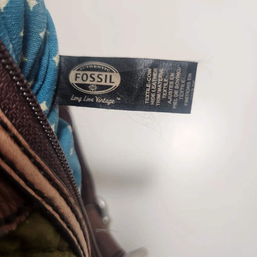 Fossil Key-Per Green Quilted Leather Trim Crossbody Bag NICE!
